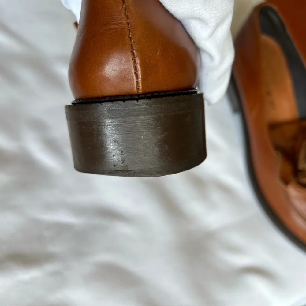 🚨⬇️🤑Jonak Paris Brown Leather Brogue Fringe Mocasines Loafers size 7-7.5 - Picture 11 of 14